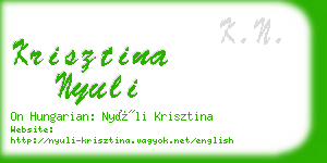 krisztina nyuli business card